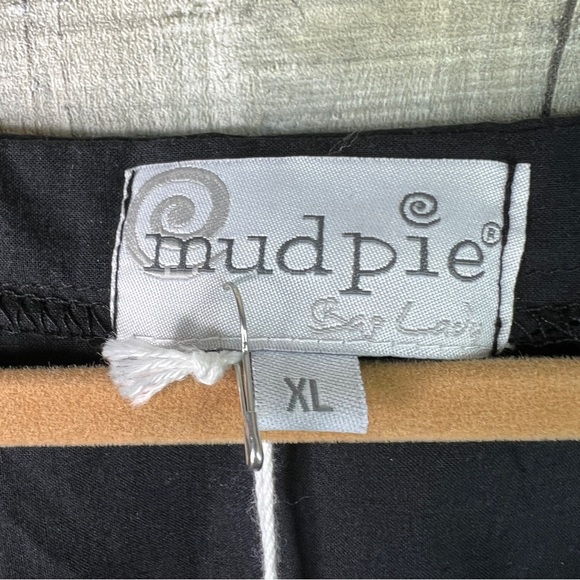 Mud Pie (Flawed Tie String) XL Black Coverup With Eyelet Lace Trim Pullover - Picture 8 of 13